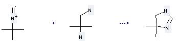 1H-Imidazole,4,5-dihydro-5,5-dimethyl- can be prepared by 1,1-Dimethyl-ethanediyldiamine with 2-Isocyano-2-methyl-propane.